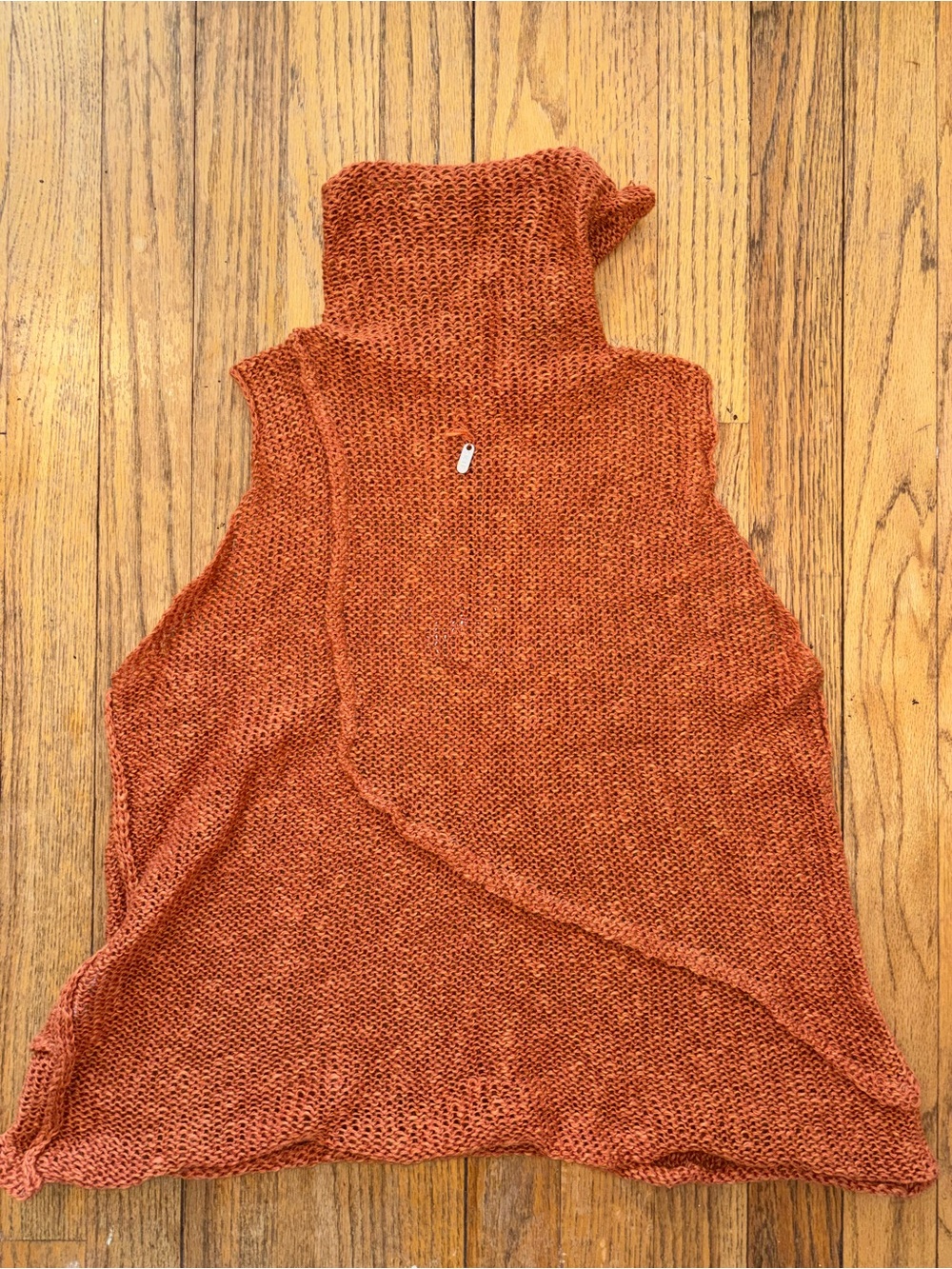 Skif Sleeveless Cowl Neck Sweater Vest in Rust